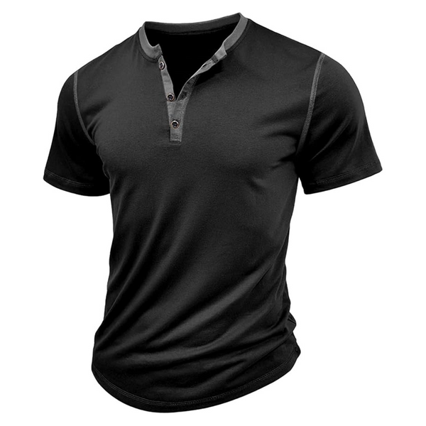 Men's Summer Muscle Cotton Henley Shirts