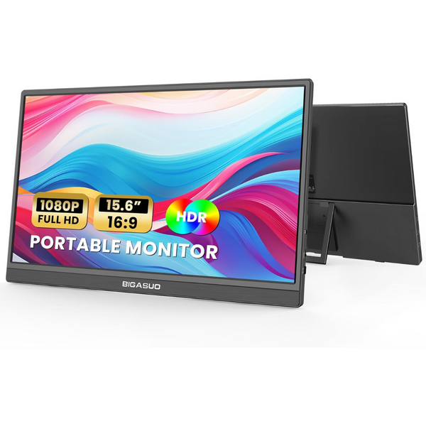 15.6" Bigasuo BG156 Portable FHD 3ms IPS Freesync Monitor With Kickstand
