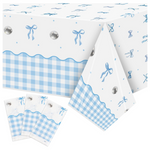 3 Pack Disposable Coquette Blue Bow Party Tablecloths