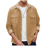 Men's Solid Stretch Shirt Jacket-XL