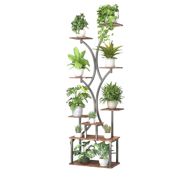 REFGY 65" 9 Tiered Metal Plant Stand Indoor With Grow Lights (2 Colors)