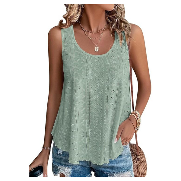 Women's Eyelet Embroidery Tank Tops