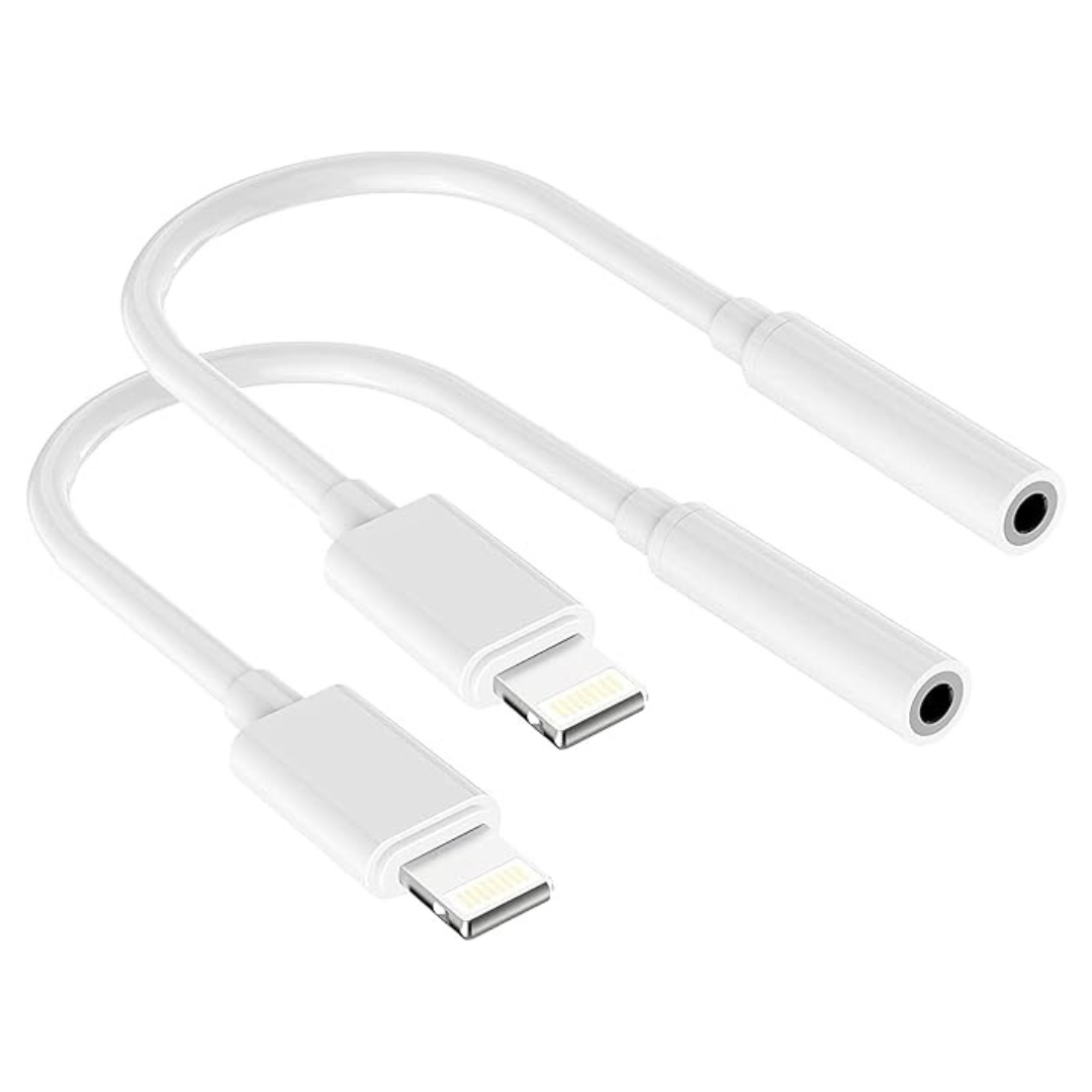 2-Pack MFi Certified Lightning To 3.5mm Jack Adapter (Various)