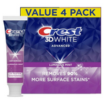 4-Pack 3.7oz Crest 3D White Luminous Whitening Toothpaste