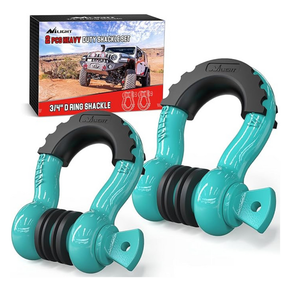 2-Pack 3/4" D-Ring Shackle With 7/8" Screw Pin