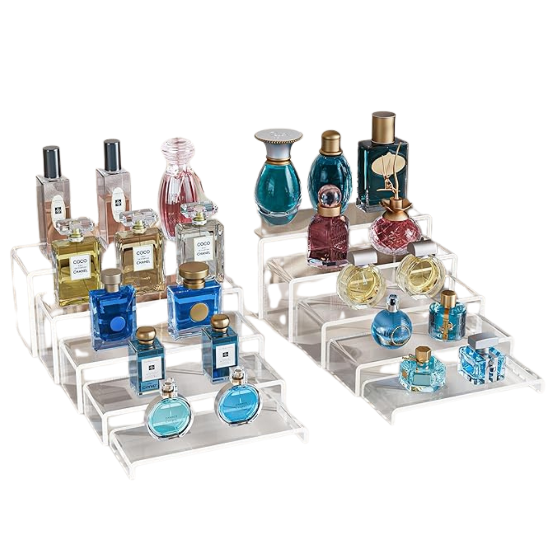 10-Piece Perfume Organizer Cologne Display Stand (Clear)