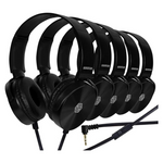 5-Pack Premium Classroom Headphone & Mic Set