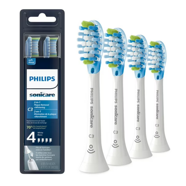 4-Pack Philips Sonicare C3 Premium Plaque Control Replacement Brush Heads
