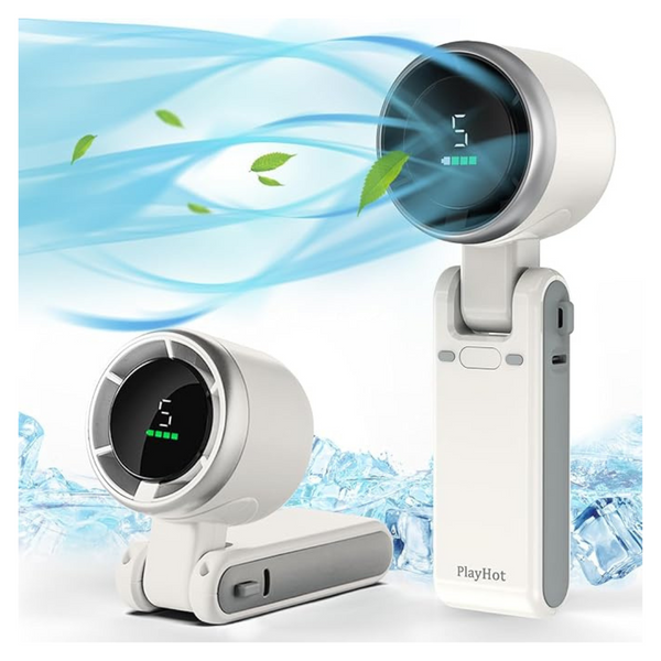 PlayHot Portable Battery Operated Handheld Turbo Fan With 5 Speeds