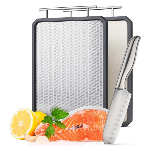 Stainless Steel 14.8" x 10.8" Dual-Sided Cutting Board