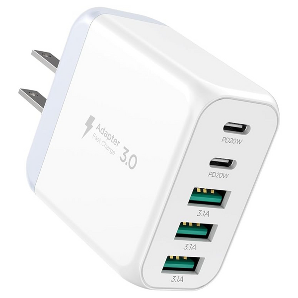 50W 5-Port USB C Wall Charger Block
