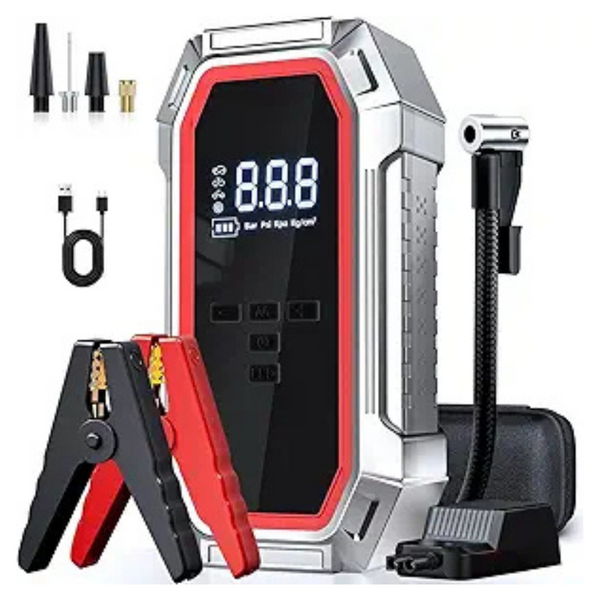 160PSI 12V 5000A Peak Car Battery Jump Starter w/ Air Compressor