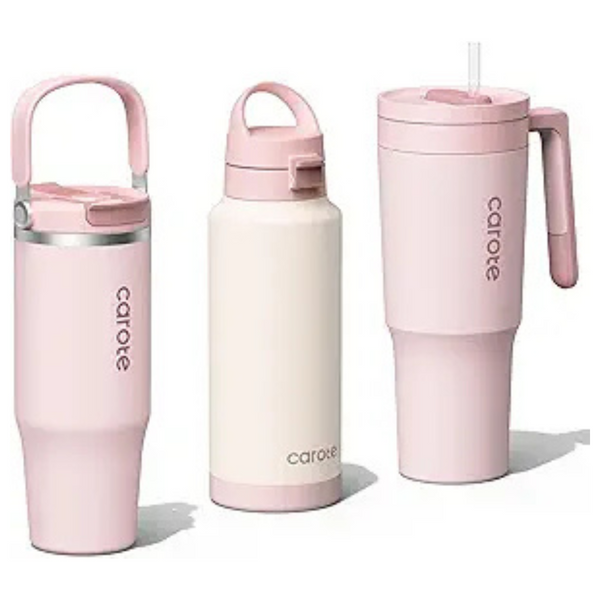 3-Pack Insulated Stainless Steel Water Bottles w/ Straw (32/32/40 oz)