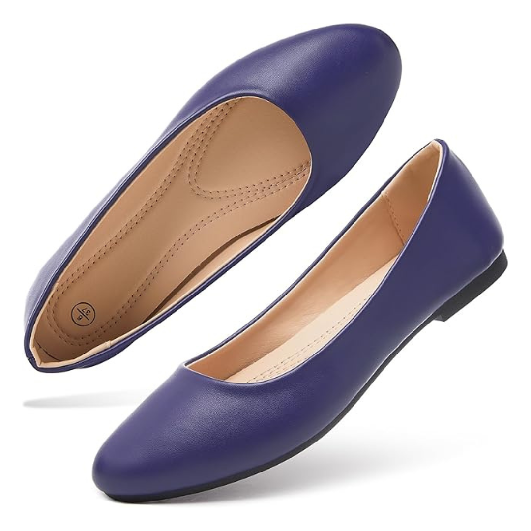 Women's Comfortable PU Leather Ballet Flats Shoes