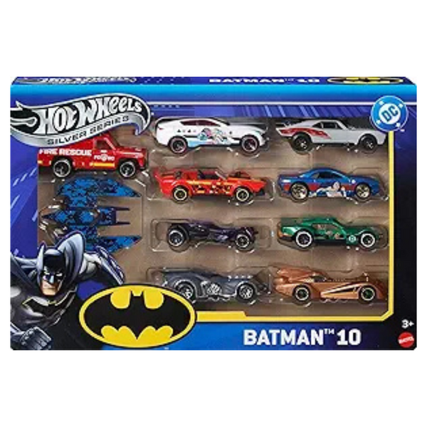 10-Pack Hot Wheels 1:64 Scale Batman-Themed Die-Cast Vehicles