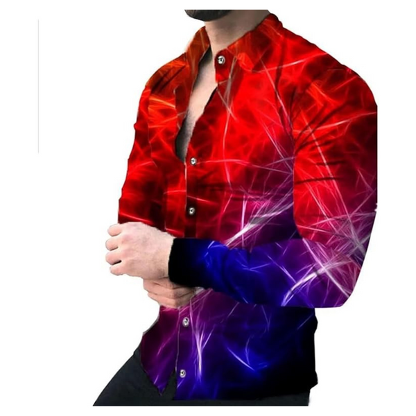 Bosdwen Men's Fashion Printed Long Sleeve Dress Shirt