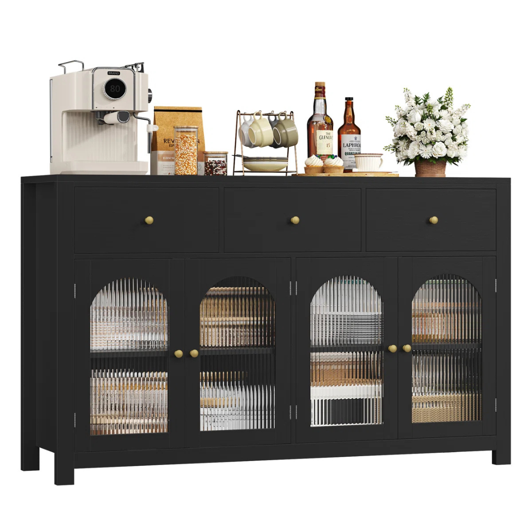 Wade Logan Bonnetta 55.1"W Modern Buffet Cabinet (2 Colors)