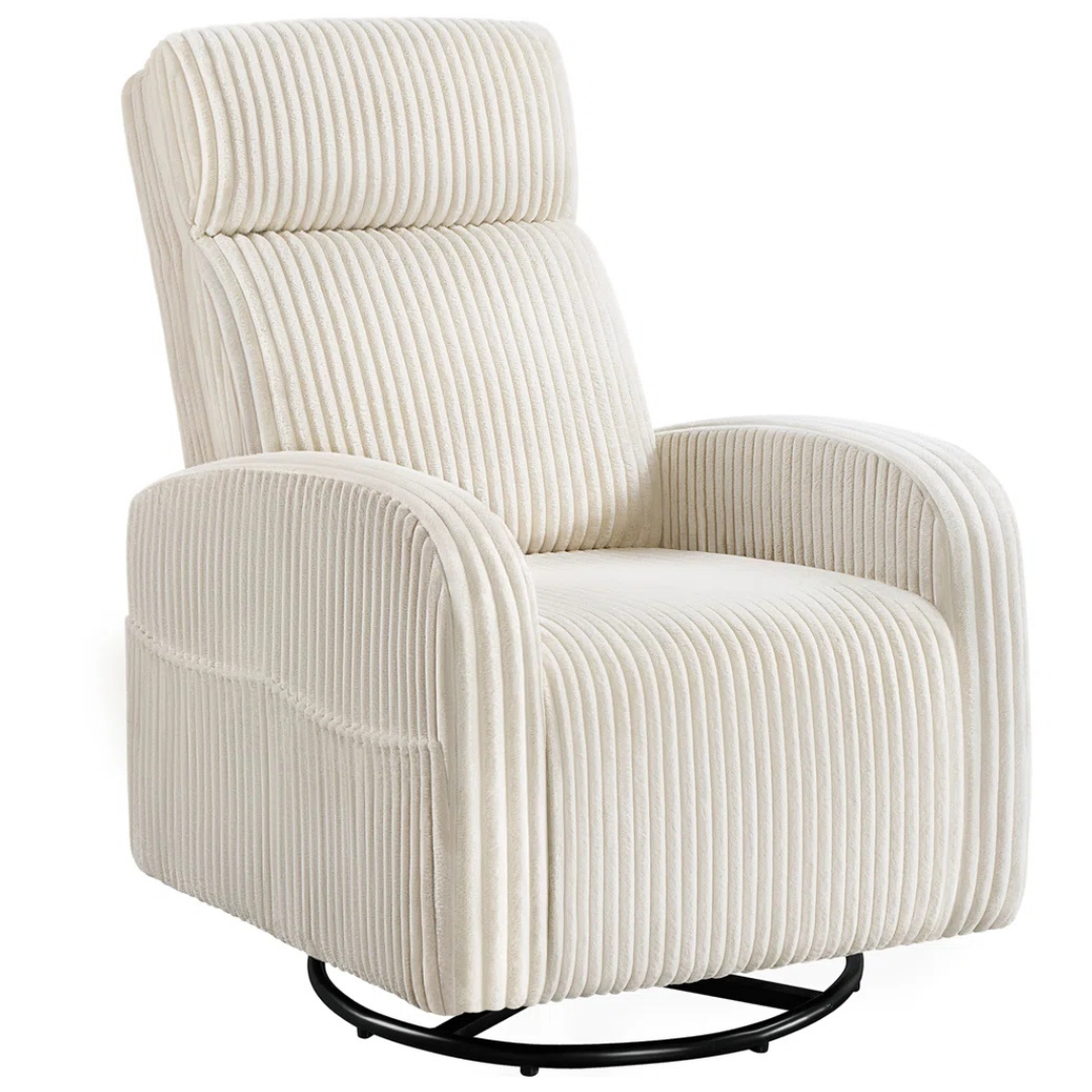 Yaheetech Corduroy Swivel Nursery Glider Chair (2 Colors)