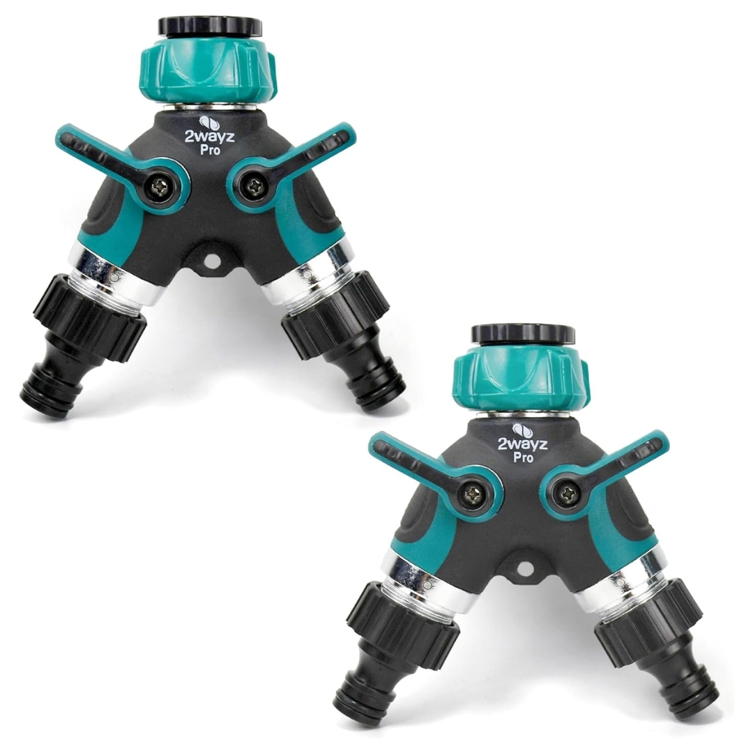 2-Pack 2WAYZ All-Metal Garden Hose Splitter