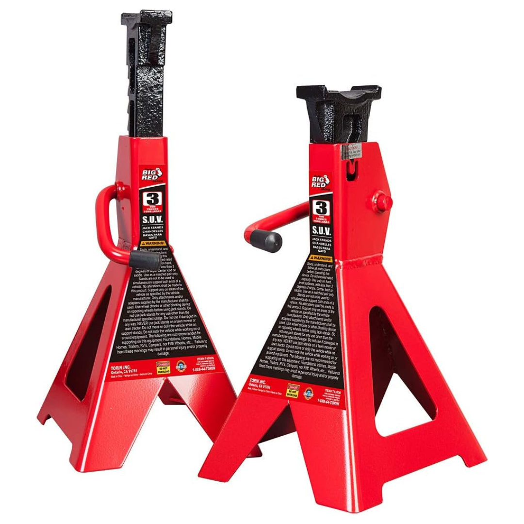 Pair BIG RED T43006 Torin Steel Jack Stands (3 Ton Capacity)