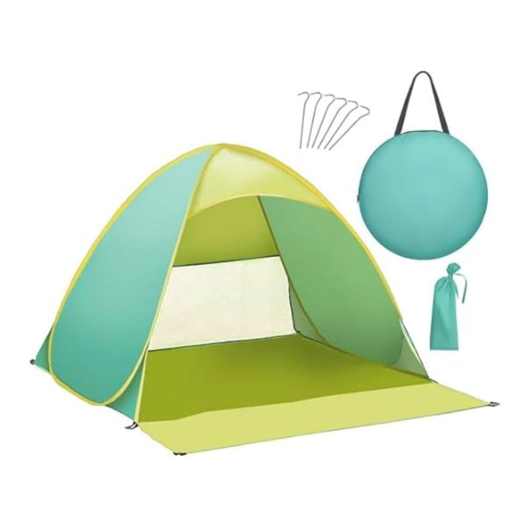 Ovente Sunshade Canopy Pop Up Beach Tent For 2 Person