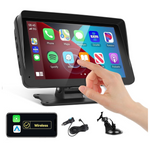 Podofo Portable 7" Touch Screen Wireless Carplay Car Radio