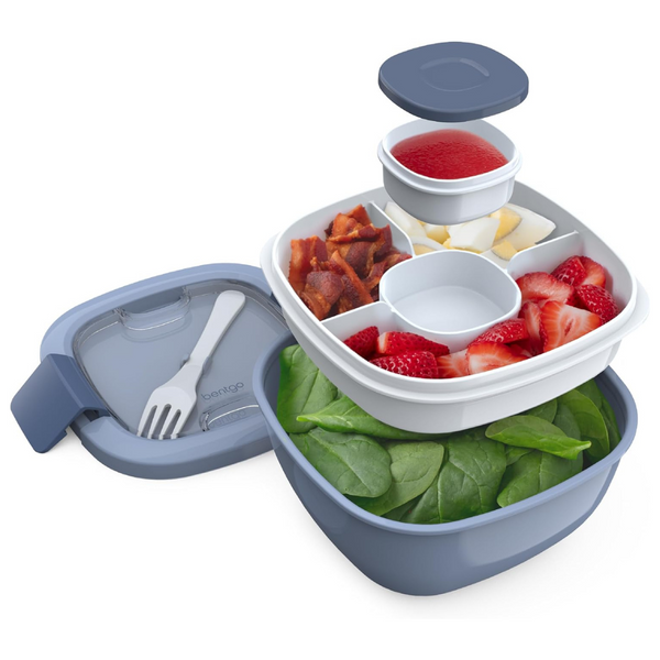 Bentgo Salad Container 54 Oz Bowl With 4-Compartment Tray