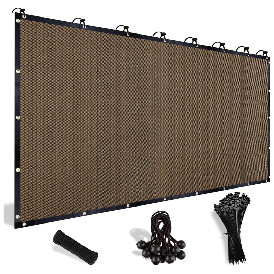 8" x 12" Mocha Sun Shade Cloth With Grommets