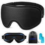 WAOAW Blackout Sleep Mask With 3D Eye Cups & Earplugs