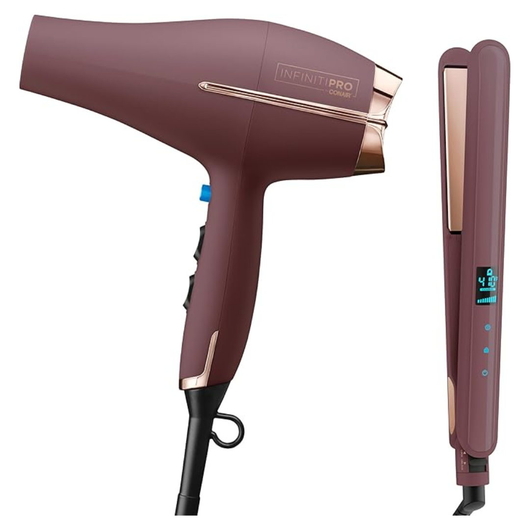Conair Limited Edition Bundle: INFINITIPRO Hair Dryer & 1" Digital Flat Iron