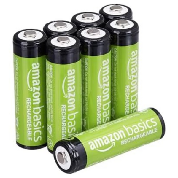 8-Count AmazonBasics 2000mAh NiMH Rechargeable AA Batteries