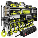 Pokipo Large 4-Layer Wall Mount Power Tool Organizer W/Charging Station