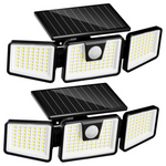 2-Pack IP65 Waterproof 156 LED Motion Sensor Solar Lights
