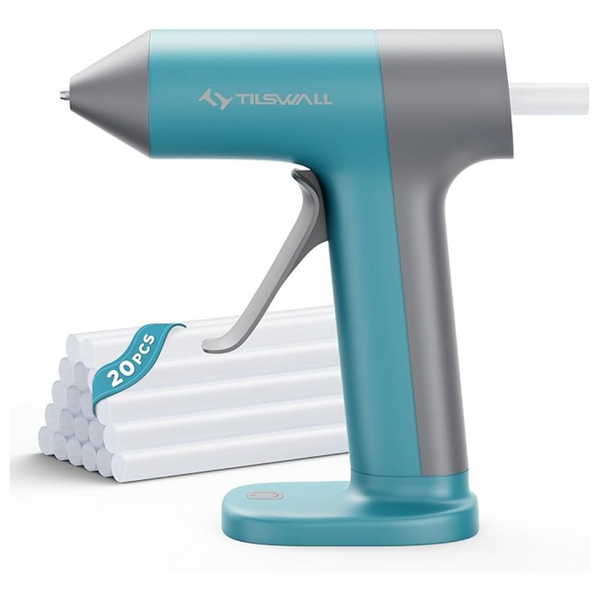 Tilswall Rechargeable Cordless Hot Glue Gun With 20 Premium Glue Sticks