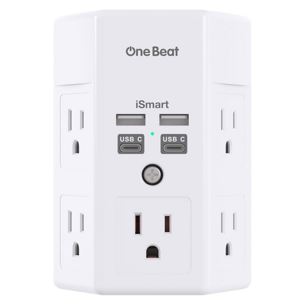 Wall Outlet Extender Surge Protector With 5-Outlets 4-USB Ports