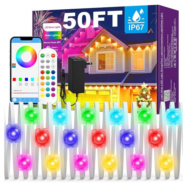 50ft RGB Waterproof Outdoor String Lights With App And Remote Control