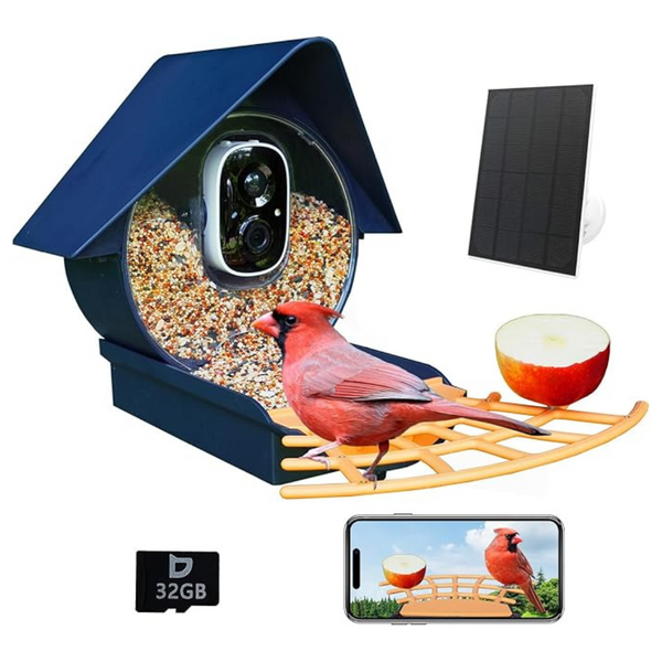 Birdkiss Smart Bird Feeder With FHD Camera & 3W Solar Panel (2 Colors)