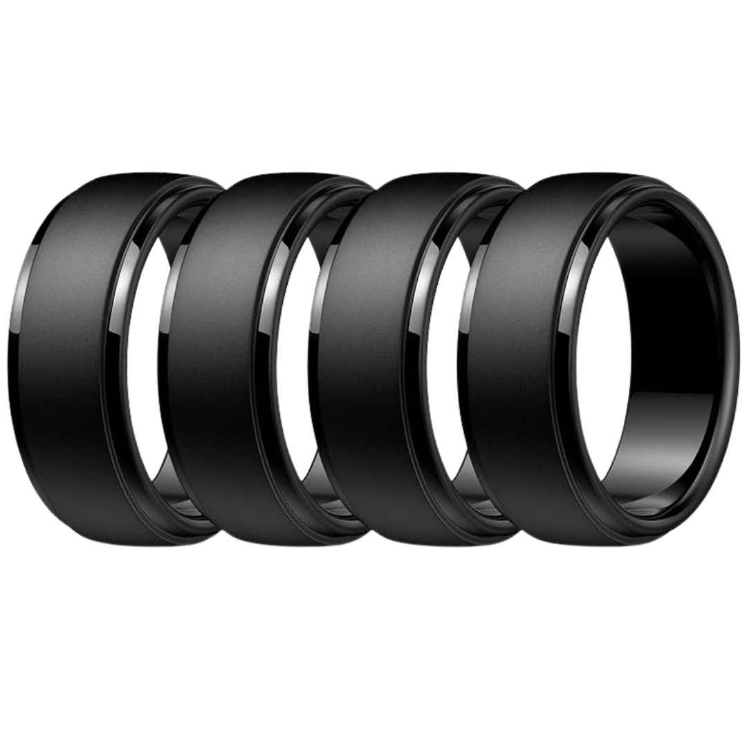 4-Pack Egnaro Men's Silicone Wedding Rings