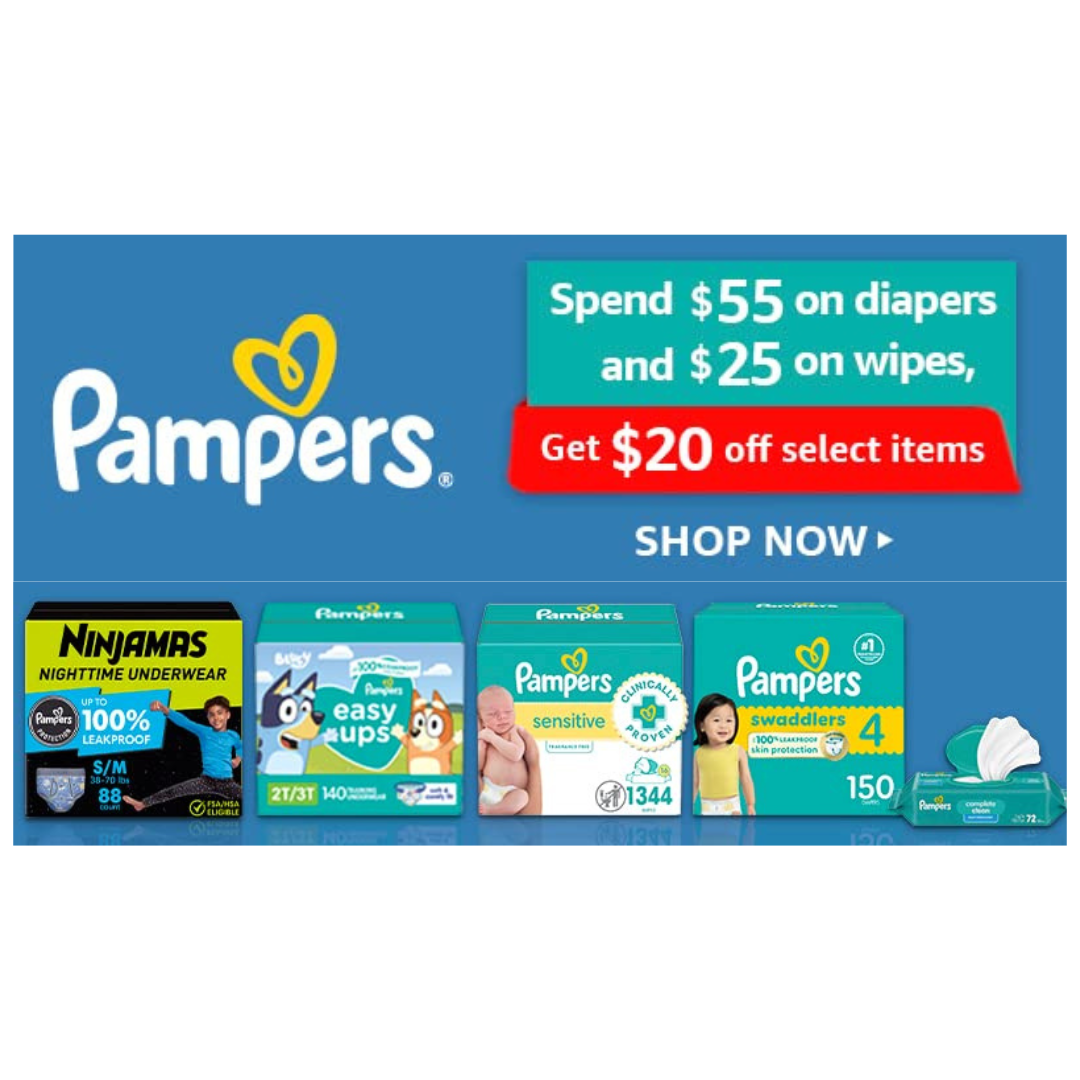 Amazon: Save $20 When You Spend $80 On Pampers Diapers Or Wipes!