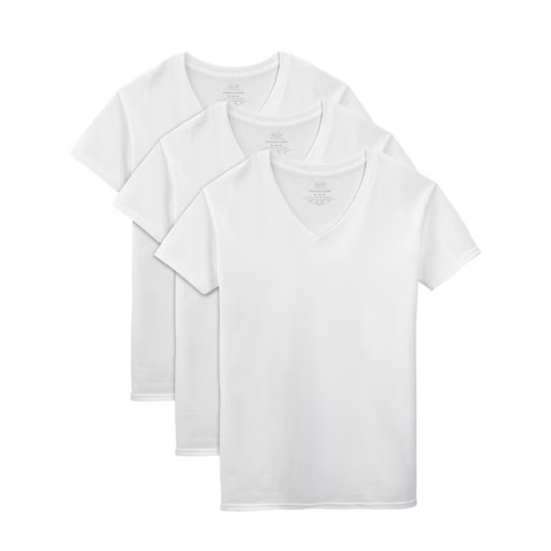 Fruit of the Loom Men’s V-Neck Undershirts (3-Pack)