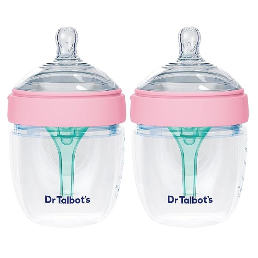2-Pack 5oz Dr. Talbot's Silicone Anti-Colic Self-Sterilizing Baby Bottles