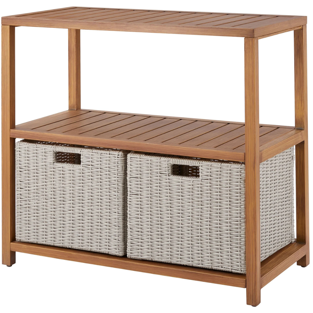 Davenport Outdoor Patio Rectangular Steel Console Table
