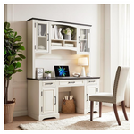 76" Computer Desk With Hutch, Charging Station
