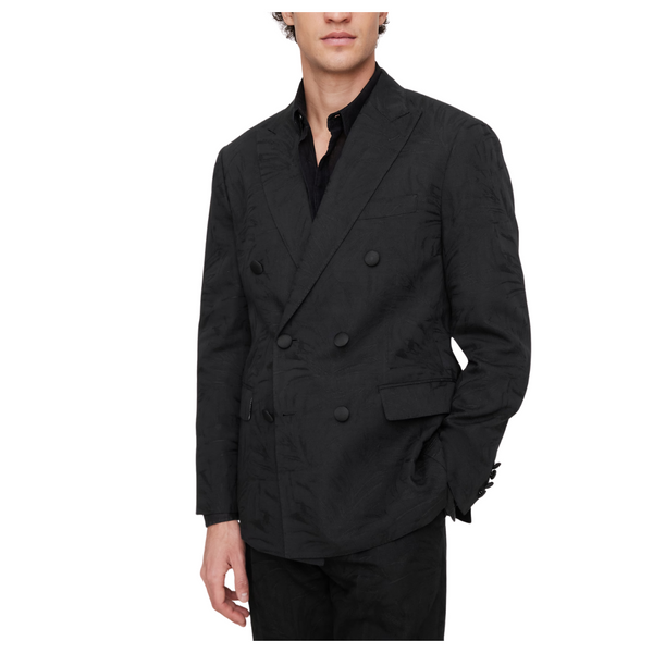 Banana Republic Men's Floral Jacquard Double-Breasted Suit Jacket