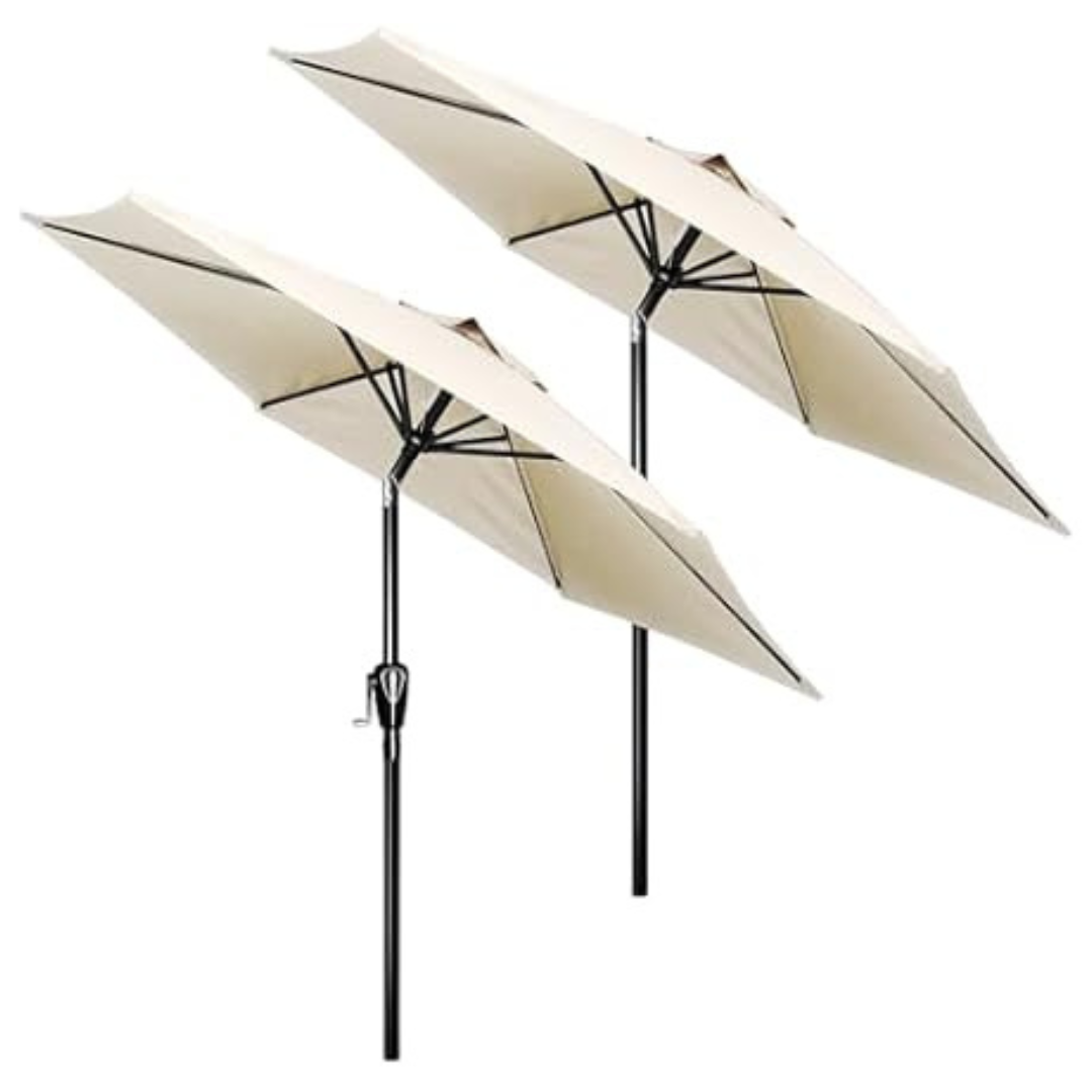 2-Pack HealSmart 7.5ft Push Button Patio Umbrella