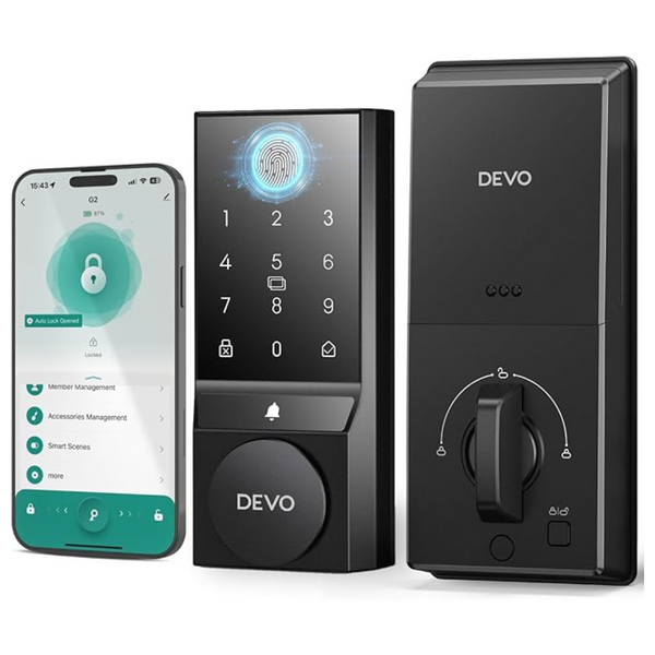 Devo G2 Fingerprint Touchscreen Keypad Smart Door Lock