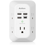 Surge Protector Wall Charger With 5 Outlet & 4 USB Ports