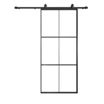 Jubest 42" x 96" Glass Sliding Barn Door With 7ft Hardware Kit