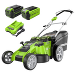 Greenworks 40V 20" Twin Blade Lawn Mower With 4.0Ah + 2.0Ah Battery