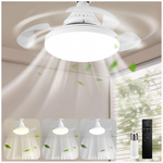 16" Retractable Ceiling Fans With 3200 Lumens Lights And Remote